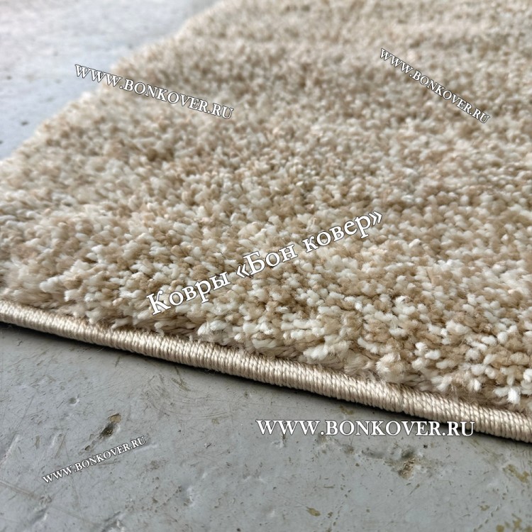 Длинноворсный Ковер Бежевый с Белым