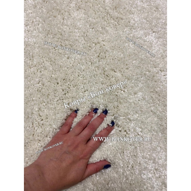 Белый Овальный Ковер С Длинным Ворсом