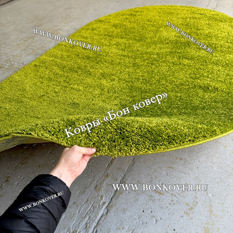 Витебский Круглый Ковер С Длинным Ворсом Зеленый